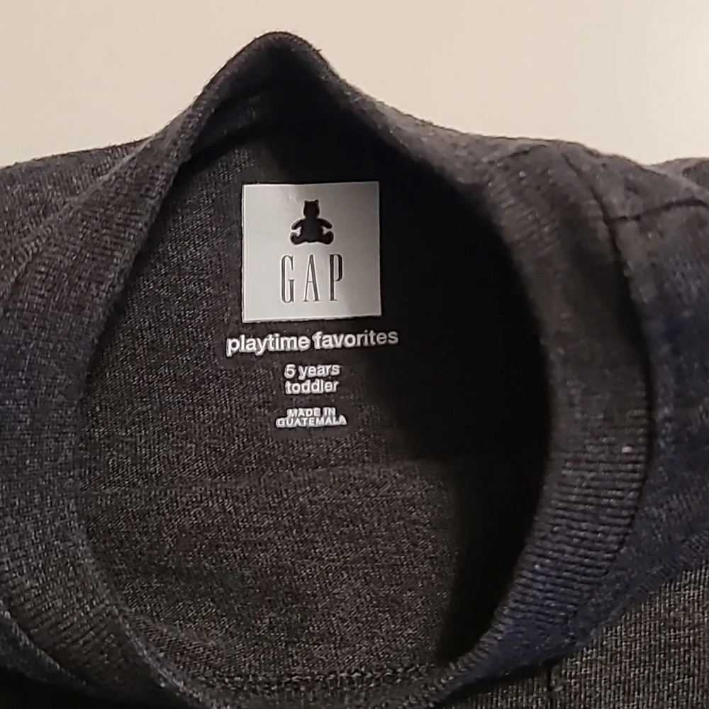 GAP KIDS Boys T-Shirt Size Dark Gray Size 5T Sleeve Crew Neck Cotton EUC